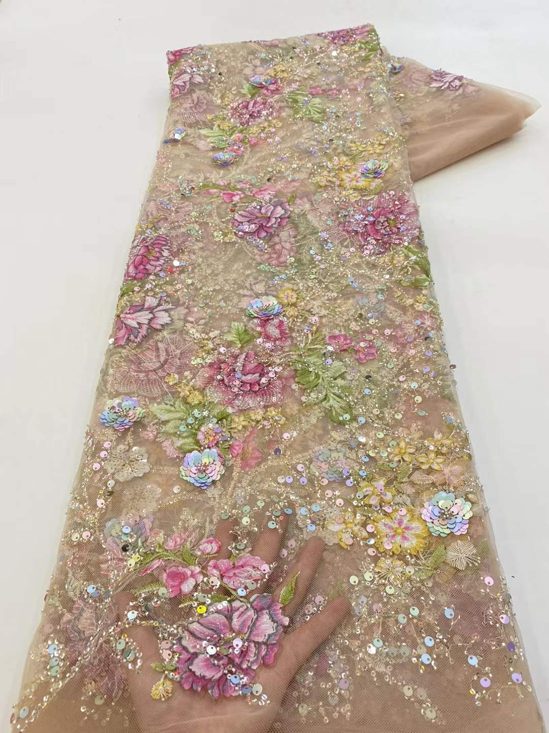 Tissu de dentelle africaine 2026 de haute qualité avec sequins, broderie nigériane, tulle français pour la couture de vêtements de mariage et de fête