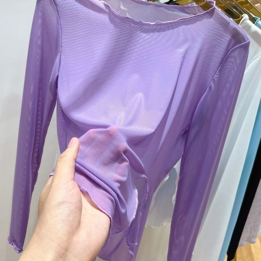 Ice InjMesh-Chemisier astronomique pour femme, T-shirt à manches longues, Vêtements d'été, Crème solaire, Bord Aura étranger, Tulle sexy
