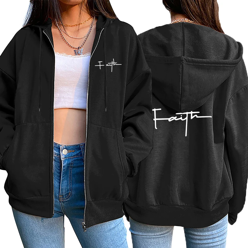 Femmes Cardigan à fermeture éclair manteau impression décontracté sweat à capuche sport Jogging vêtements de haute qualité polyvalent rue femme veste