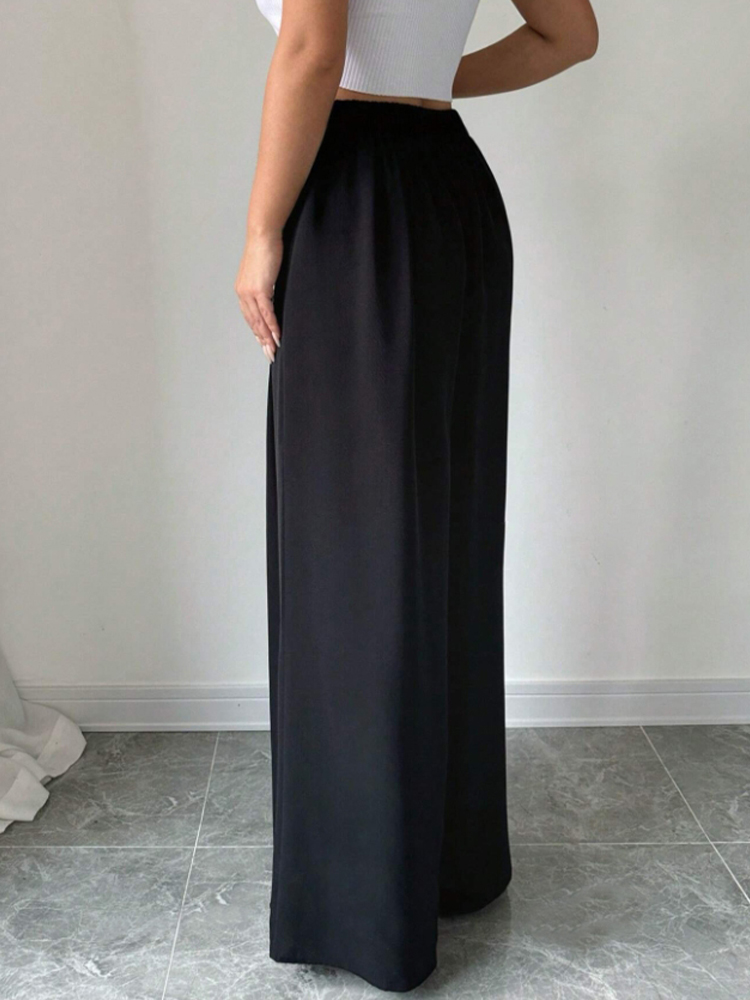 Pantalon taille haute à jambes larges pour femmes, élégant, à la mode, printemps été, grand Style atmosphérique, Long