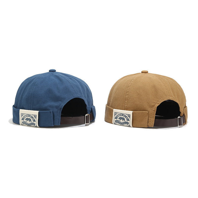 Bocca Docker Cap pour hommes et femmes, Skullcap Beanie, Brimless Hat, Solid Document Cotton, Respirant, Bonnet réglable, Hip Hop Fashion Cap