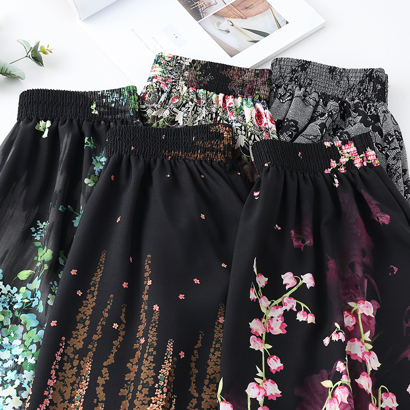 Demi-jupe plissée imprimée de style bohème pour femmes, vêtements à la mode, grande taille, nouveau, été, printemps, 2024