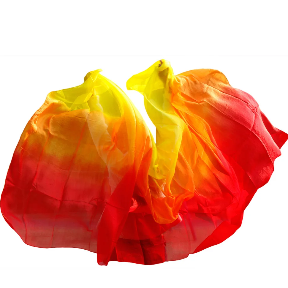 100% soie Performance danse couleur unie Texture claire voile châles femmes écharpe Costumes accessoires danse du ventre voiles 250 cm x 110 cm