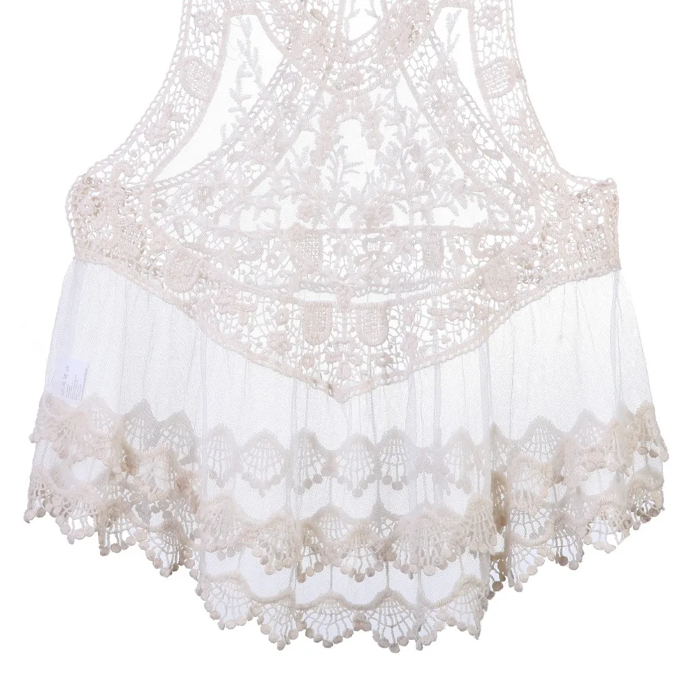 Maillot de bain Sexy en dentelle blanche pour femmes, robe de plage au Crochet, Cover-Up pour Bikini, tunique d'été, pare-soleil, robe de plage