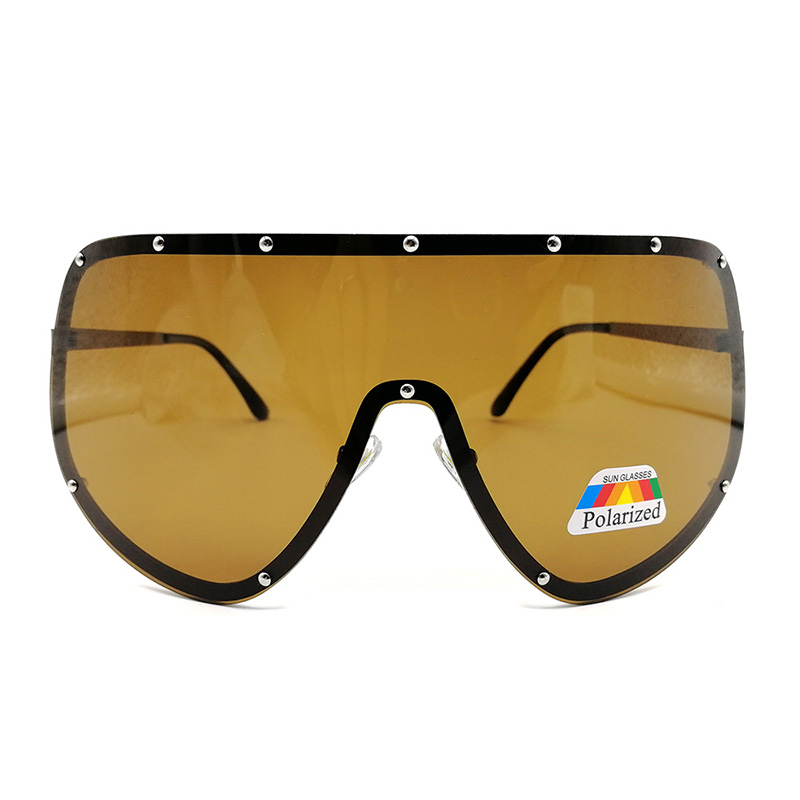 Lunettes de soleil surdimensionnées polarisées pour hommes et femmes, style bouclier grand format