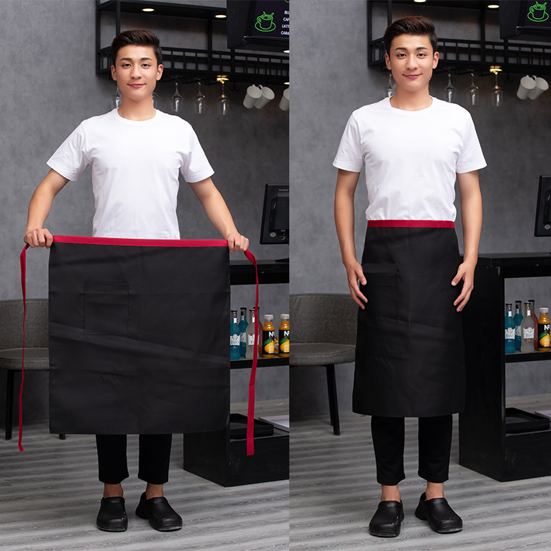Tablier de cuisine de restauration pour femmes/hommes avec poches travail Mandil nettoyage tablier Restaurant Chef tablier magasin serveur uniforme de travail