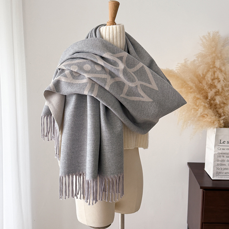 Écharpe Automne-Hiver 2026 pour Femmes, Longue et Chaude, en Faux Cachemire, Hijab Polyvalent, Utilisable comme Couverture, Protection du Cou, Nouveau Style