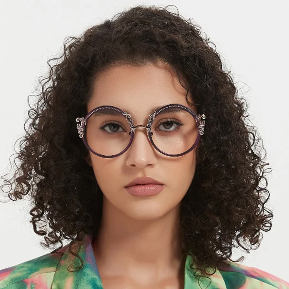 Montures de lunettes rondes rétro pour femmes, lunettes anti-lumière bleue, lunettes optiques, myopie, contrevenants, mode de luxe