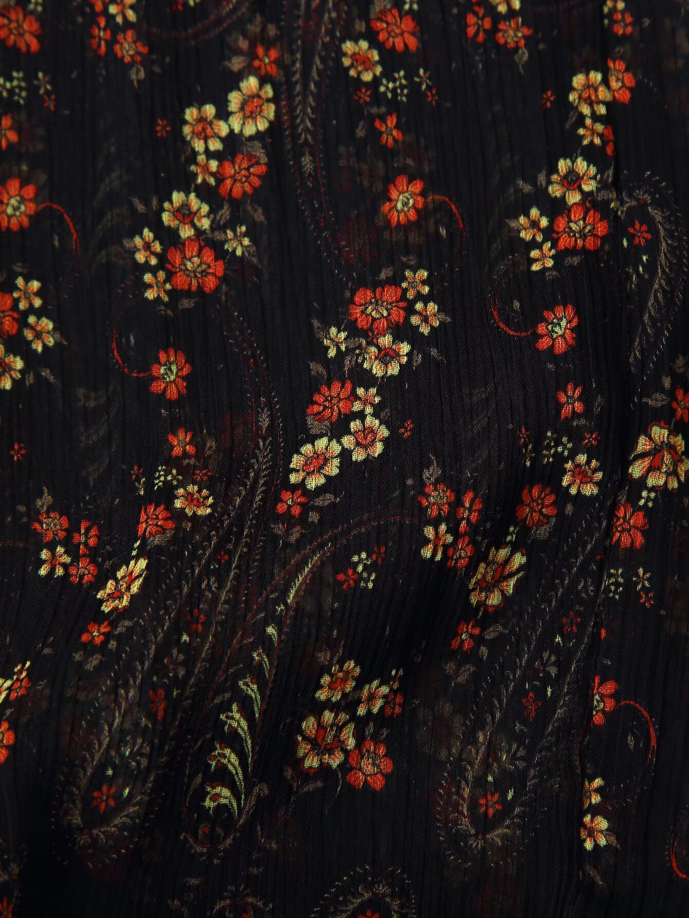 Robe en gaze à bulles imprimée de fleurs pour femmes, style européen et américain, coupe simple et slim, nouvelle collection automne 2025