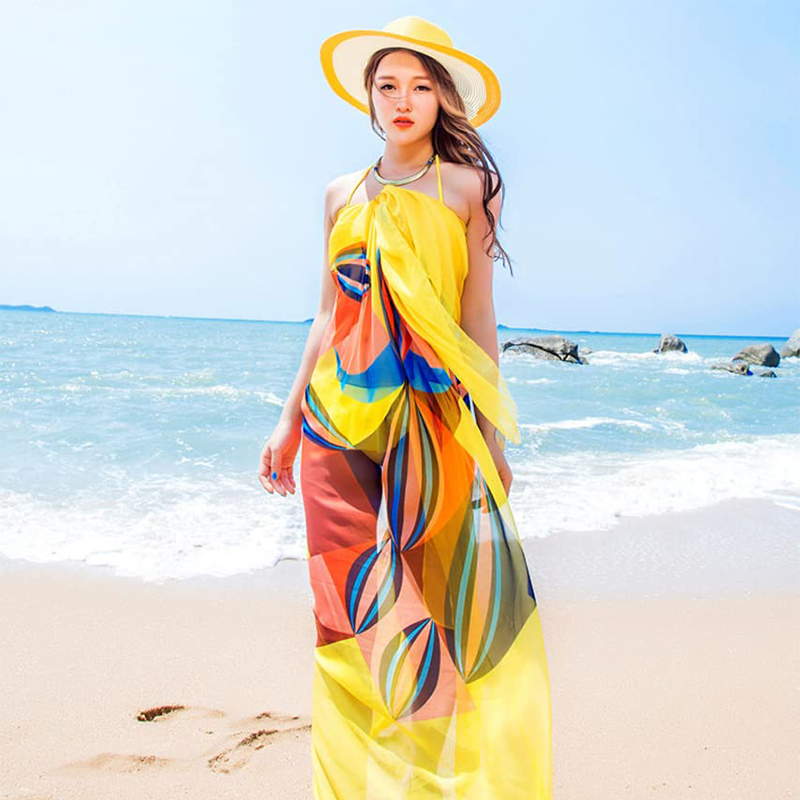 Écharpe Hijab Musulmane en Mousseline de Soie pour Femme, Longue Tête Ronde, Foulards de Plage d'Été, 100x180cm, Nouvelle Mode 2024