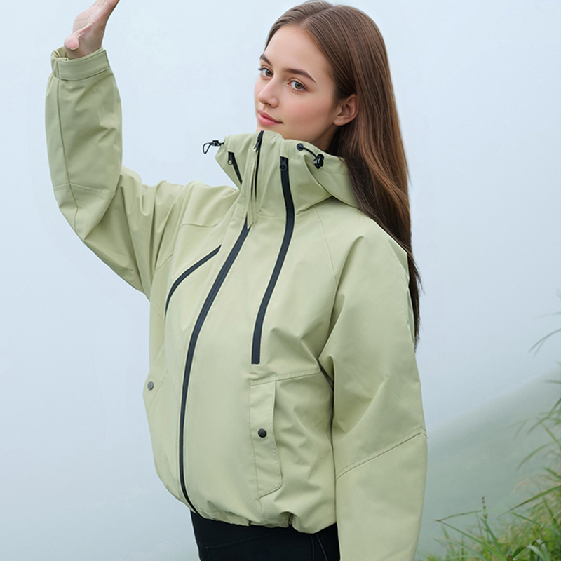 Veste courte à capuche décontractée pour femmes, légère, manches Raglan d'extérieur, Double fermeture éclair, mode Durable, début du printemps, printemps été