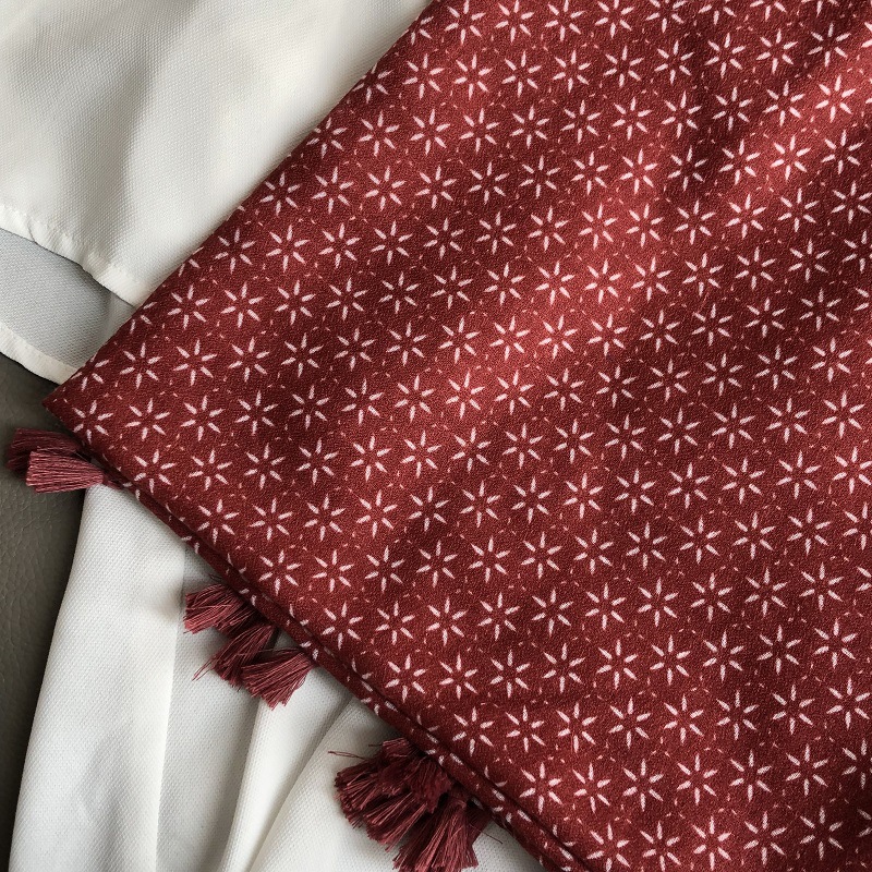 Écharpe drapeau en lin de coton de style ethnique vintage pour femmes, châle de voyage bohème, document solide, étoile à six branches, frange injplanchers f, nouveau