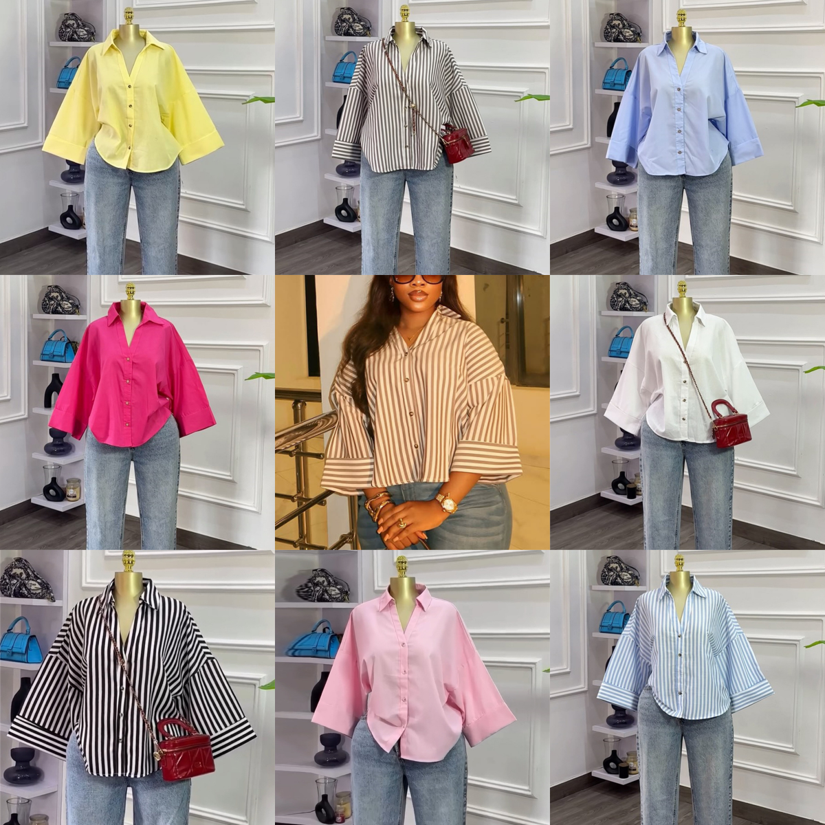 Chemisier Femme Chic en Lin Mélangé à Manches Larges – Style Vintage pour l'Automne