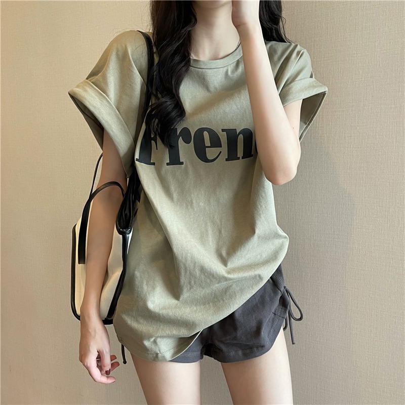 Mode Vintage femmes T-Shirts américain à la mode lettre imprimer nouveaux hauts à manches courtes décontracté vêtements de rue femme hauts T-Shirts d'été