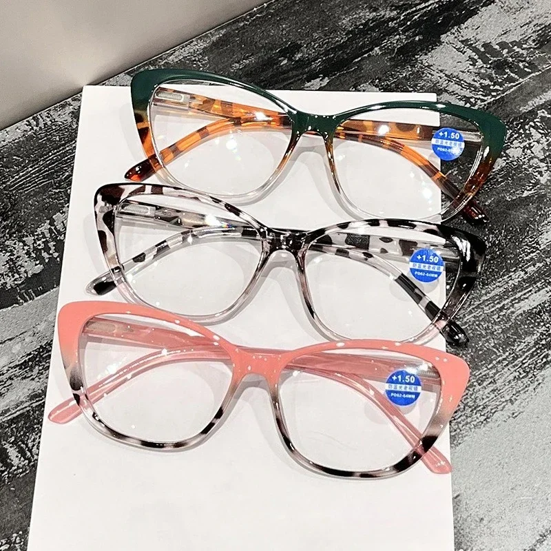 Lunettes de lecture œil de chat pour femmes, grande monture, presbytie, neutre, Anti-lumière bleue, haute définition, nouvelle mode