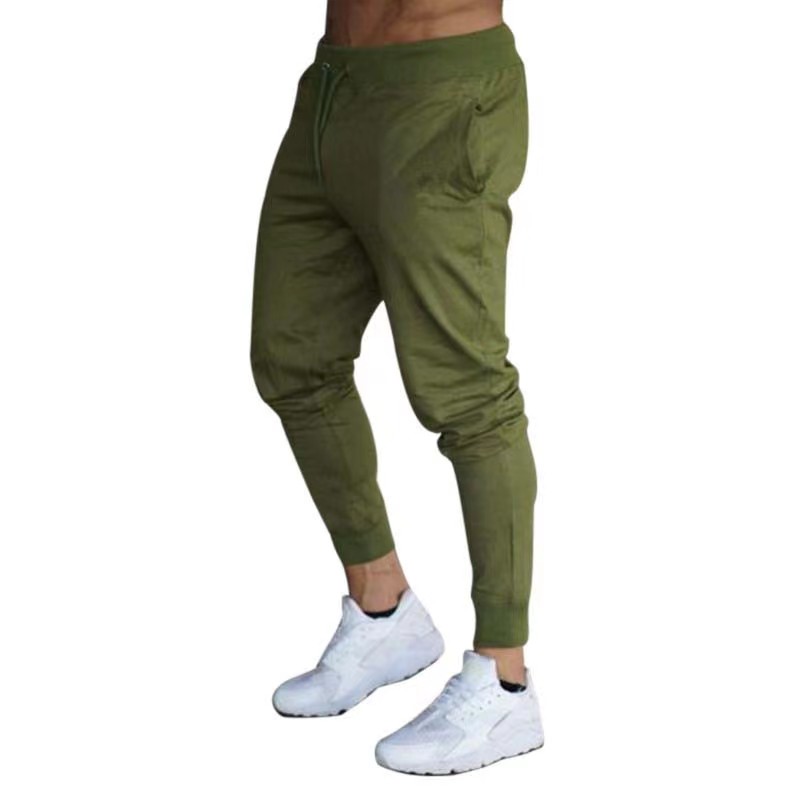 Pantalons décontractés pour hommes, pantalons de survêtement fins de sport de printemps et d'automne, pantalons de sport de couleur unie à la mode pour course et jogging pour hommes