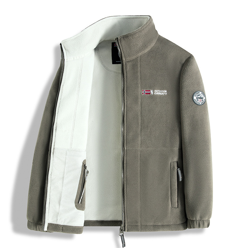 Nouvelle veste d'extérieur décontractée pour homme, en polaire épaisse, chaude, coupe-vent, anti-tempête, manteau tendance pour homme