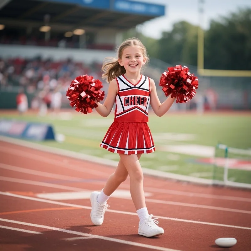 Robe de pom-pom girl pour filles, tenue de spectacle de fête de célébration de jeu de Football scintillant, Costume de joie personnalisé pour événements festifs