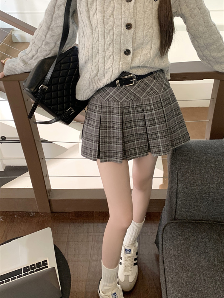 Style coréen hiver laine Kawaii Mini jupes femmes mode Y2K Streetwear Tartan plissé jupe à carreaux taille haute a-ligne jupe