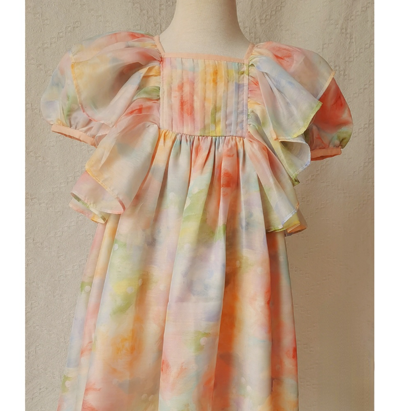 Tissu de jupe en Organza imprimé voile doux 140x50cm, hauts de robe florale, vêtements pour enfants, tissu de couture de haute qualité pour femmes