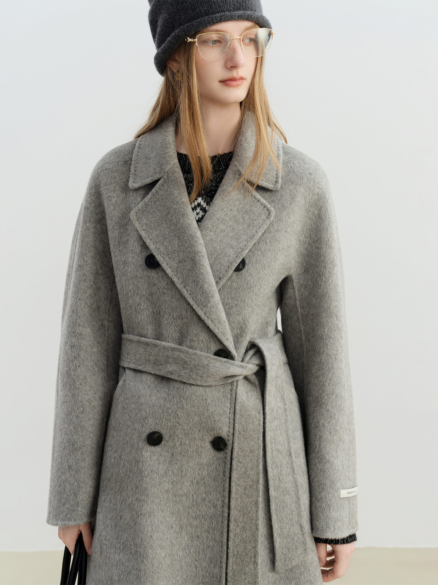 ZIQIAO élégant femmes Petite laine pardessus avec revers de costume 2025 hiver nouveauté 100% laine manteaux costume col Long manteau d'hiver