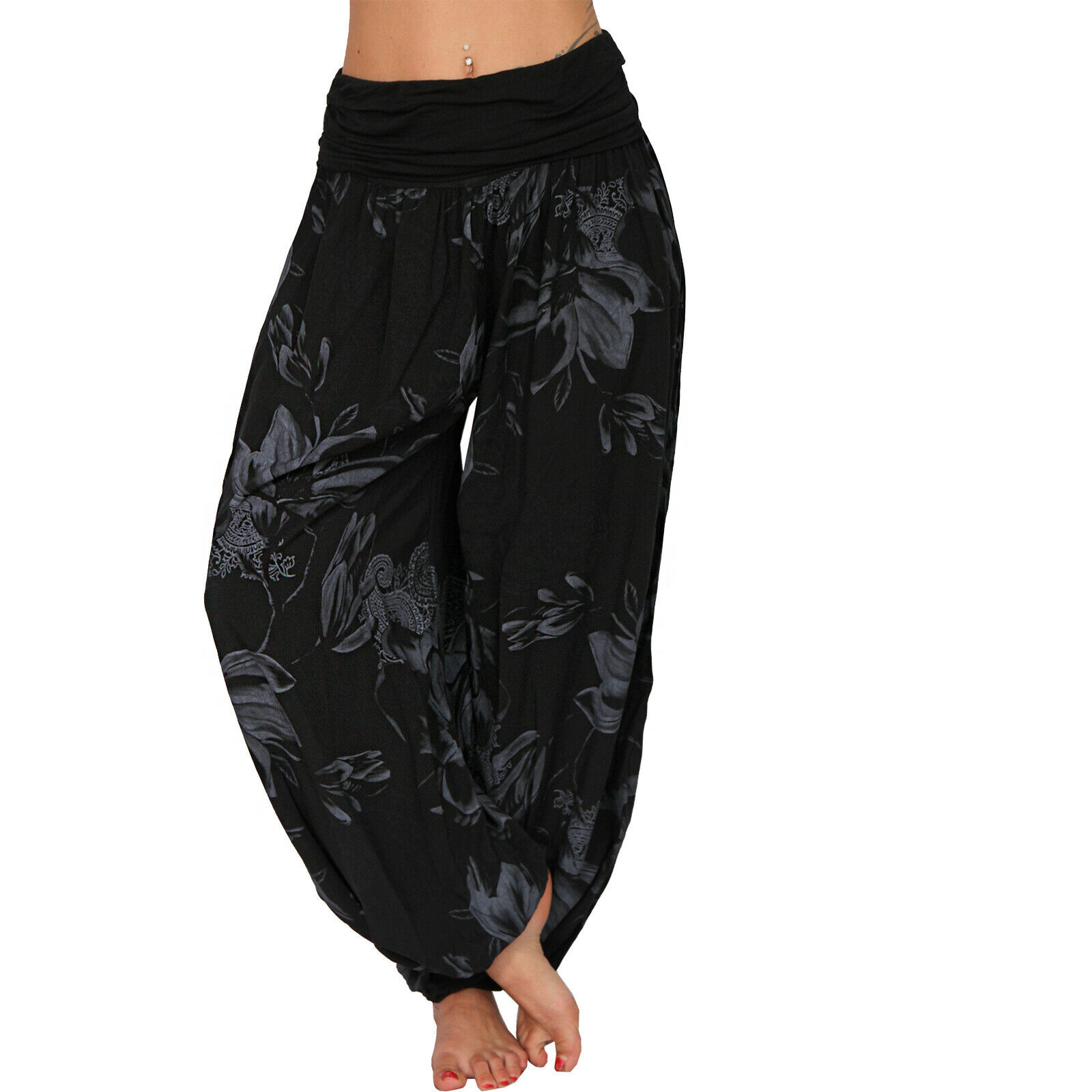 Pantalon Harem Femme Imprimé Ample Décontracté Jambe Large Baggy Tendance Esthétique Rétro Cargo Jogger Parachute Vêtements Féminins