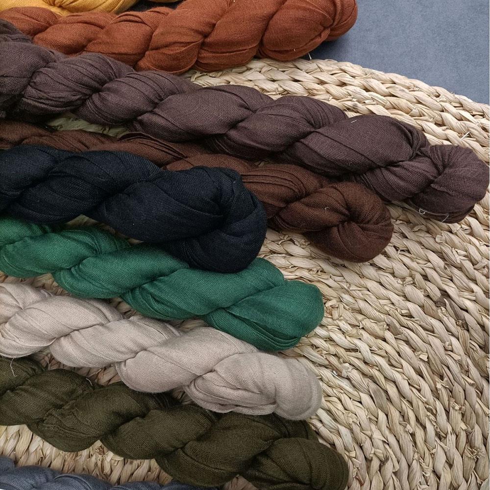 Vintage coton chanvre dégradé écharpe châle 180X90Cm longue écharpe couleur unie automne hiver cou plus chaud tendance pli doux foulards