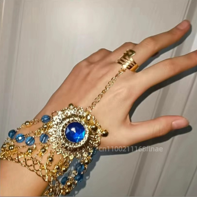 Bracelet de danse indienne pour femmes, 1 paire, accessoires de spectacle sur scène, Costume de danse