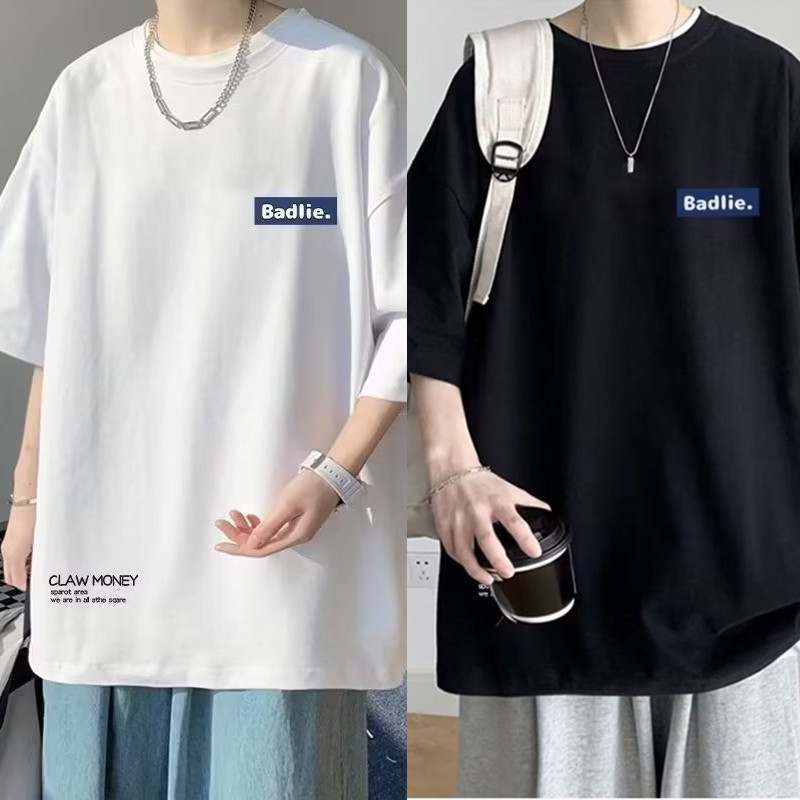 【Taille 8XL】 T-shirt décontracté pour hommes et adolescents, T-shirt américain Vintage avec lettres imprimées BAD, ample, grande taille