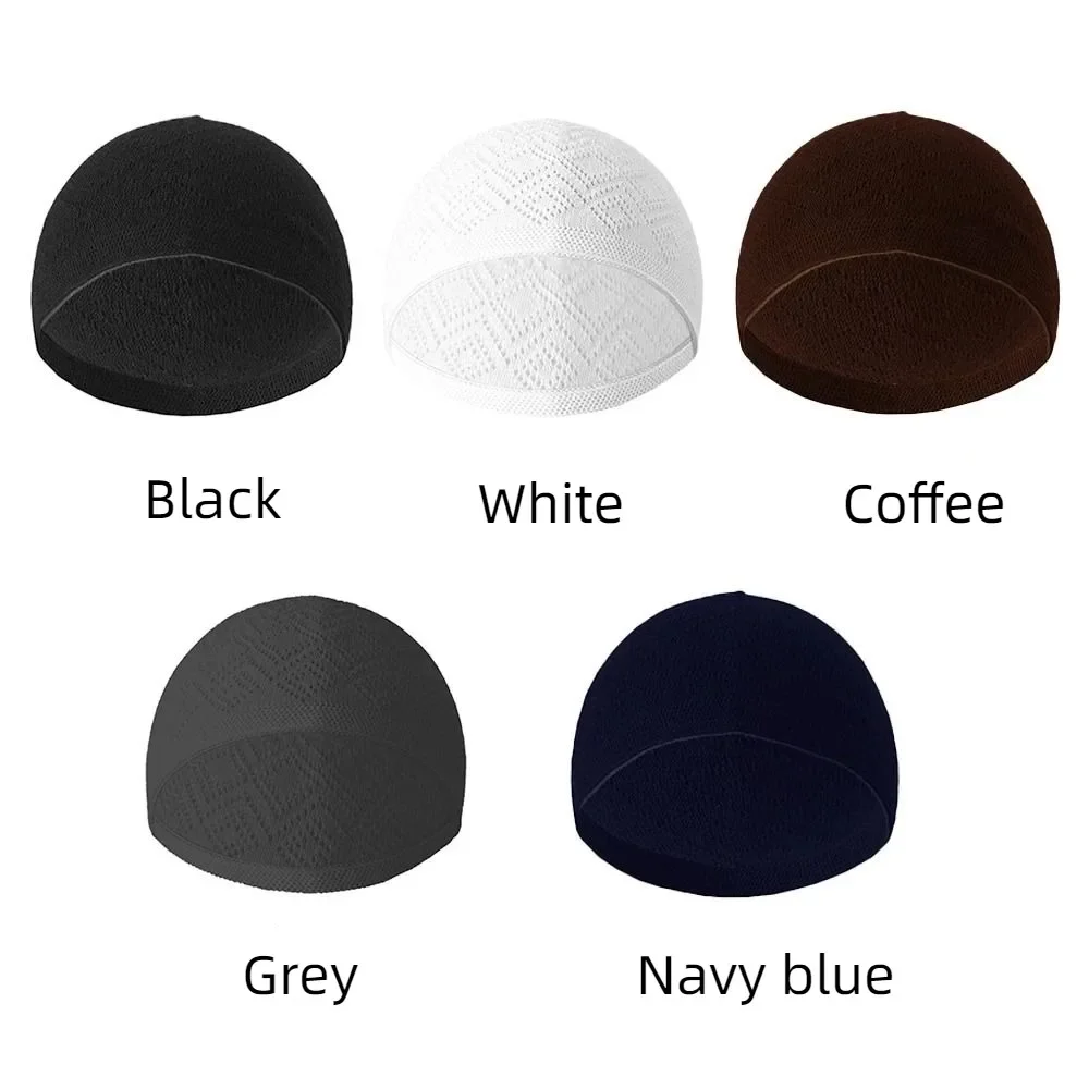 Chapeau de prière arabe en maille légère et respirante pour hommes, casquette d'été Mubarak musulmane Taqiyah pour Ramadan, vêtements décontractés pour l'éducation, 1 pièce