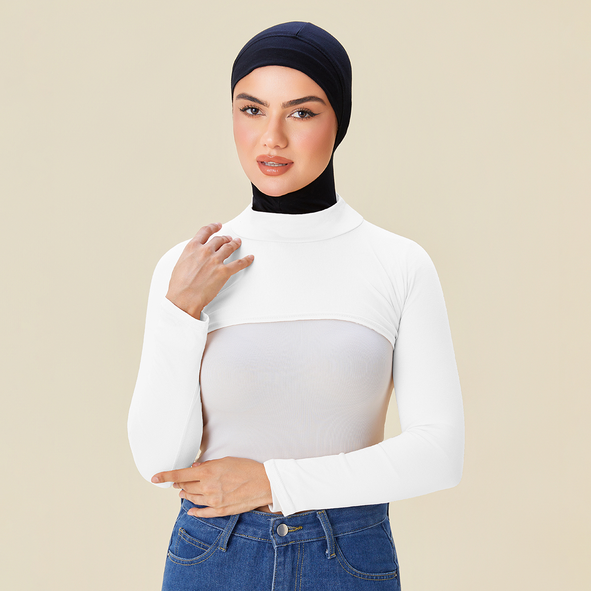 Manchons musulmans en Modal doux, couverture de bras élastique islamique, manches d'épaule pour femme, Protection solaire, manches longues, couleur unie, taille libre