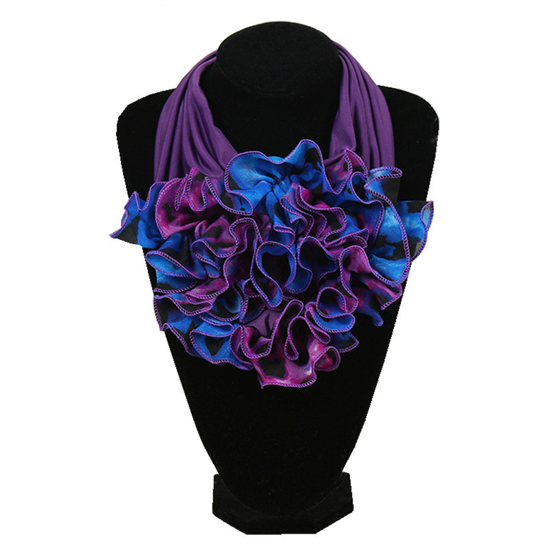 Écharpe de Luxe à Grande Fleur pour Femme, Foulard de la raq, Anneau de Cou, Bandana de Mode, Hijab pour Dames, Nouvelle Tendance
