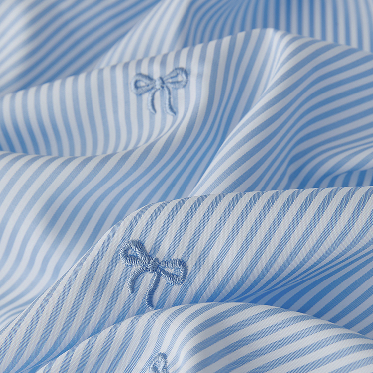 Tissu rayé brodé nœud papillon 140x50cm pour robe chemise, vêtements pour enfants, grand bandeau, tissu DIY pour vêtements de bébé