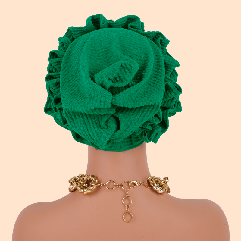 Casquette Turban à volants pour femmes, bandeau doux et confortable, foulard, Bonnet de couleur unie, couvre-chef