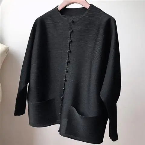 KUSAHIKI manches chauve-souris mode élégant col mi-haut femmes Blouse manteau coréen 2023 été nouveau coréen solide Cardigan hauts