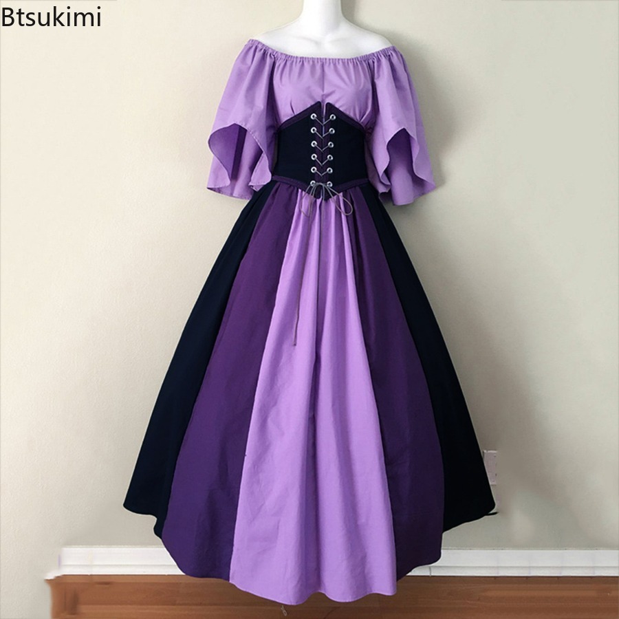 Robe chemise corset pour femmes, costume de fée elfe de la Renaissance, robe médiévale d'Halloween, manches bouffantes, pour adulte, taille 5XL