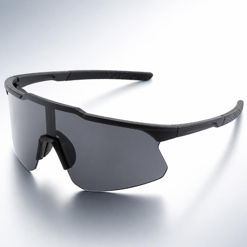 Lunettes de soleil sport demi-cadre adaptées aux hommes et aux femmes, lunettes de soleil résistantes aux UV pour activités de plein air et randonnée