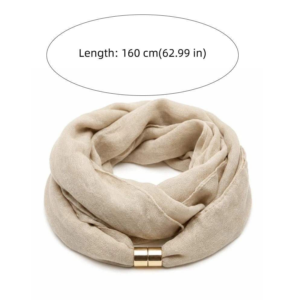 Écharpe à boucle magnétique résistante aux plis, texture satinée douce, sensation premium, écharpe de cou de couleur unie, légère, chauffe-cou, cadeau.