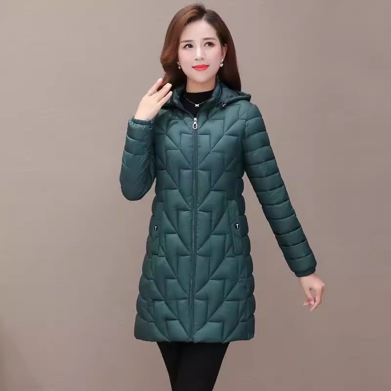 Parka mi-longue légère pour femme, manteau d'automne matelassé en coton, doudoune rembourrée, parka d'hiver 6XL 2026