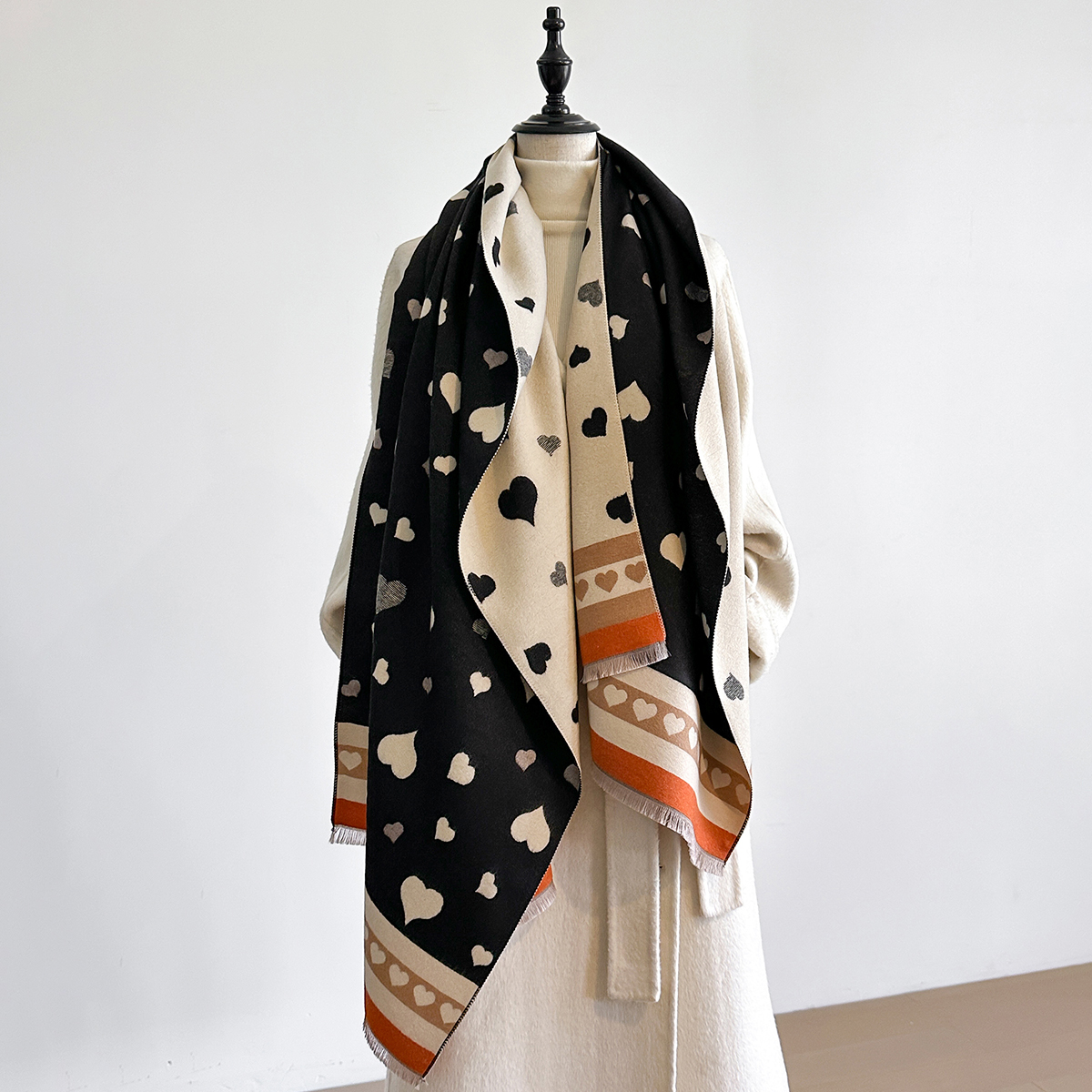 2025 conçu femmes hiver chaud cachemire châle-mode écharpe foulard Pashmina tête écharpe Wrap Poncho & Echarpe