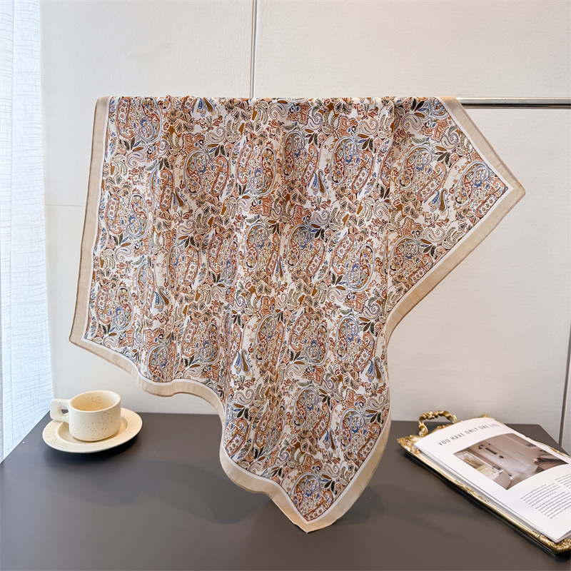 65*65 cm écharpes carrées imprimé Paisley coton sensation Foulard printemps automne foulards chauds femmes décoration doux Foulard Bandana enveloppes