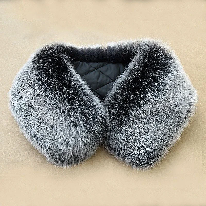 Col en fausse fourrure de renard pour hommes et femmes, manteau en duvet, écharpe, design dissimulé, facile à porter, maintien au chaud confortable, hiver