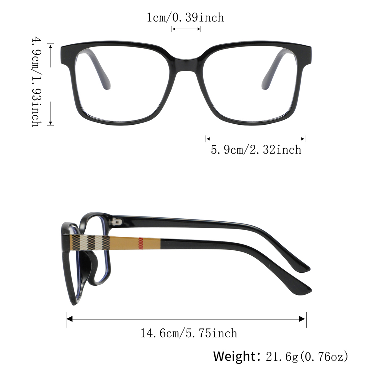 1 paire de lunettes carrées en plastique pour hommes, simples et artistiques, de style universitaire, uniques et polyvalentes, décontractées et relaxantes, avec une ambiance décontractée, lunettes sans ordonnance à la mode