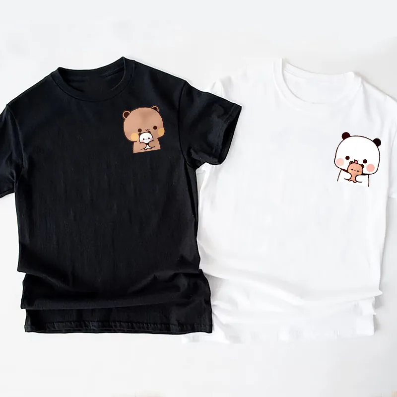 Panda ours Bubu Dudu et leurs bébés T-shirt mode drôle Couple T-shirt femmes hommes mode décontracté à manches courtes t-shirts vêtements
