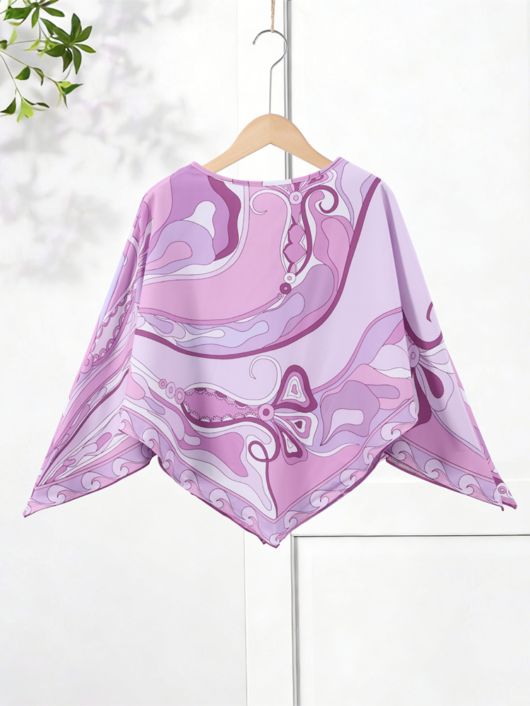Ensemble chemise et jupe imprimée ample pour femme, haut à manches longues irrégulier, tenue de plage, mode été 2026, jupe longue, ensembles féminins