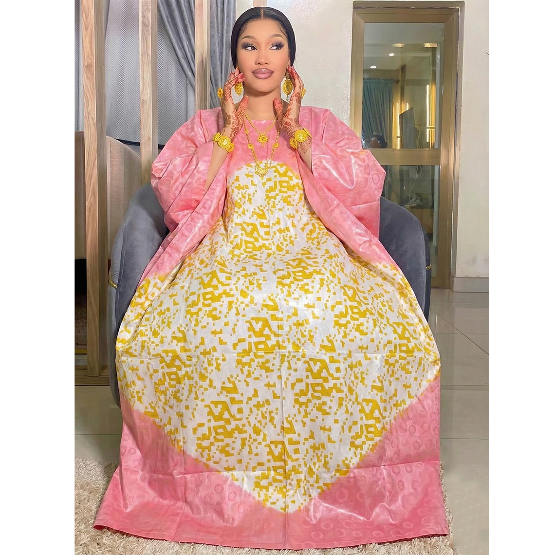Robe Boubou Bazin Riche pour femmes africaines, impression brillante, originale du Mali, Bazin Riche nigérian, vêtements de fête de mariage Dashiki