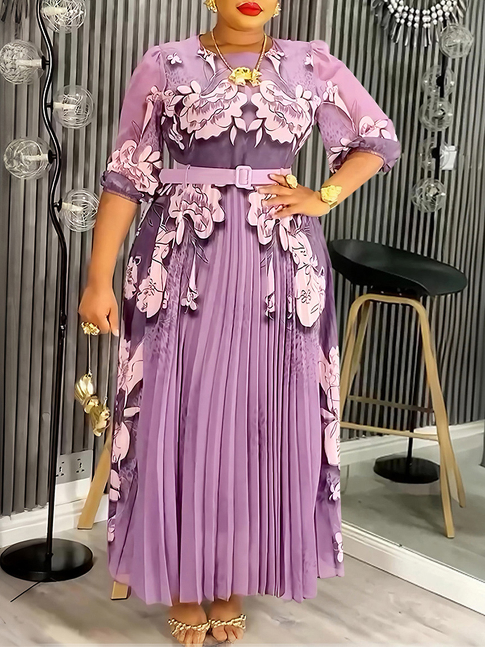 Robes en Chiffon Imprimé pour Femmes – Robe de Soirée, de Bal ou de Mariage – Collection Été-Automne 2026 – Vêtements Africains, Dubaï, Turquie, Kaftans et Abayas
