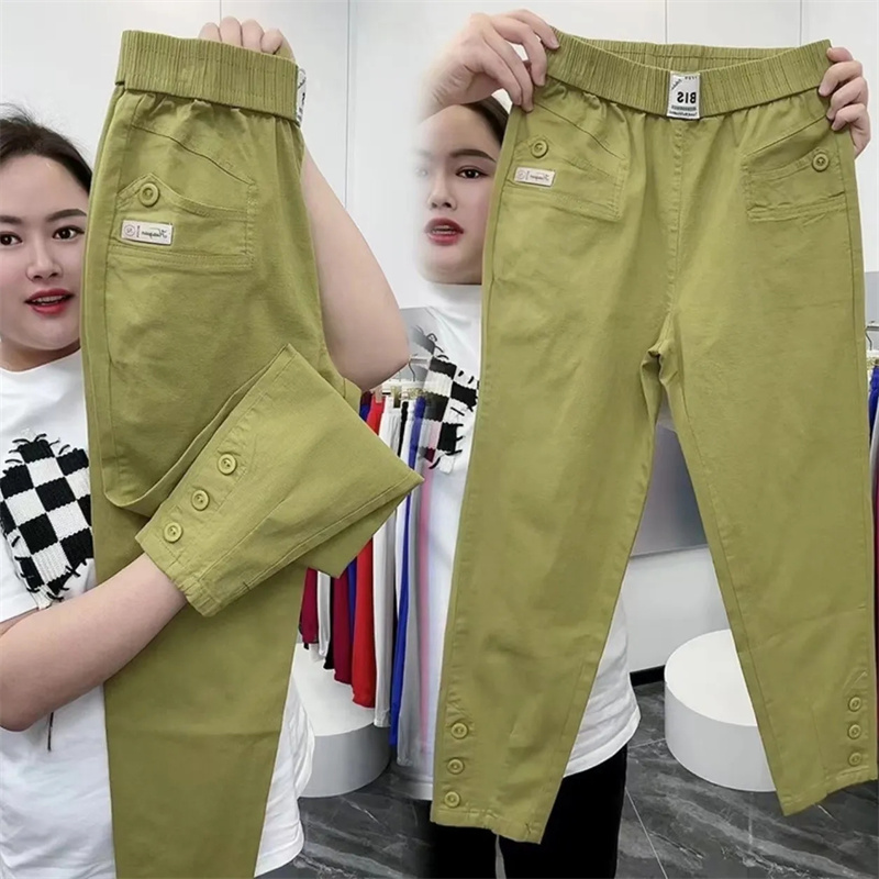 Femmes coton lin Harun pantalon printemps été nouvelle mode taille haute tout-Match mince pantalons décontractés femme neuf points pantalon dames