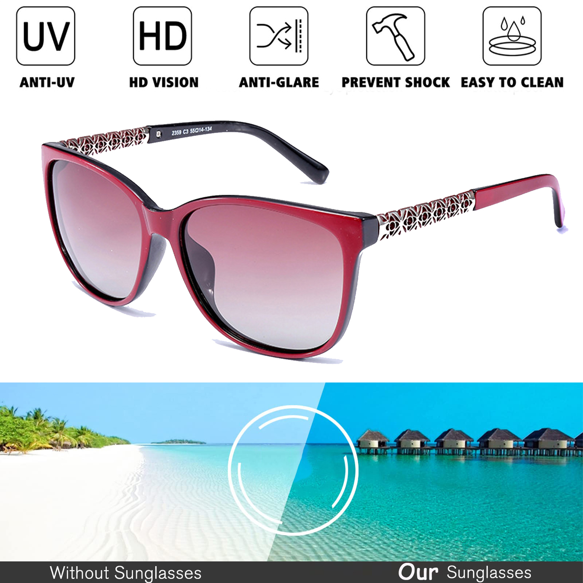 Lunettes de soleil polarisées pour femmes et hommes, à la mode, œil de chat, UV400, pour voyage, Shopping, fête en plein air