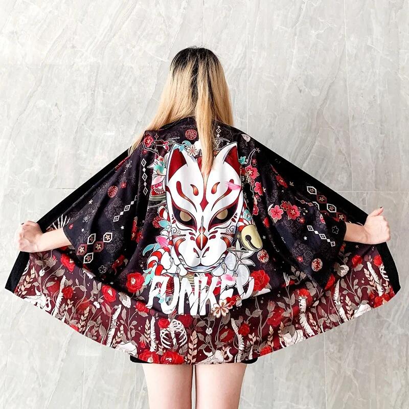 Kimono japonais femmes Haori Cosplay Harajuku Anime Costume japon Kawaii vêtements plage Yukata Kimono homme Haori japonais FF1126